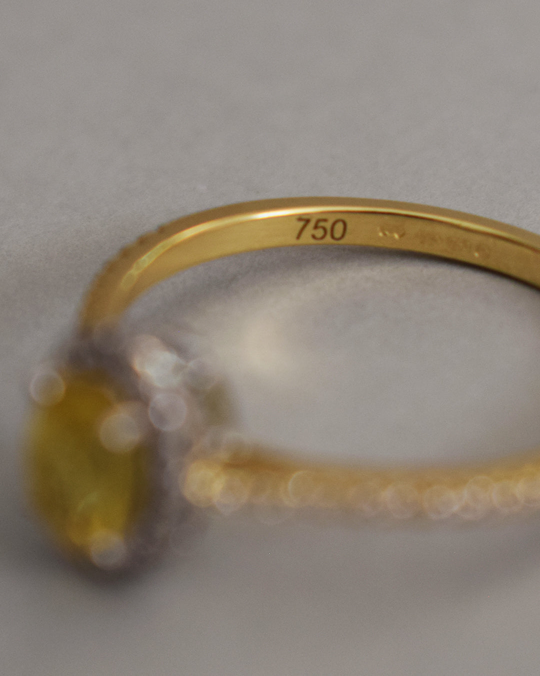 Oval Yellow Sapphire & Diamond Cluster 18ct Gold Ring