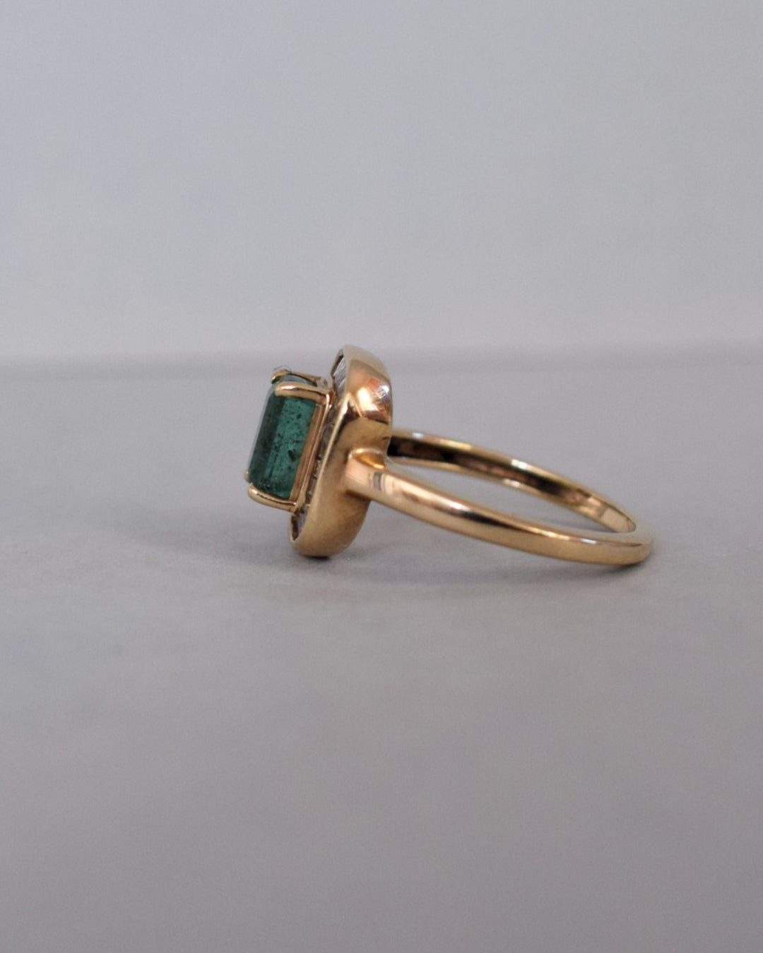 Emerald and Diamond Statement 9ct Gold Ring