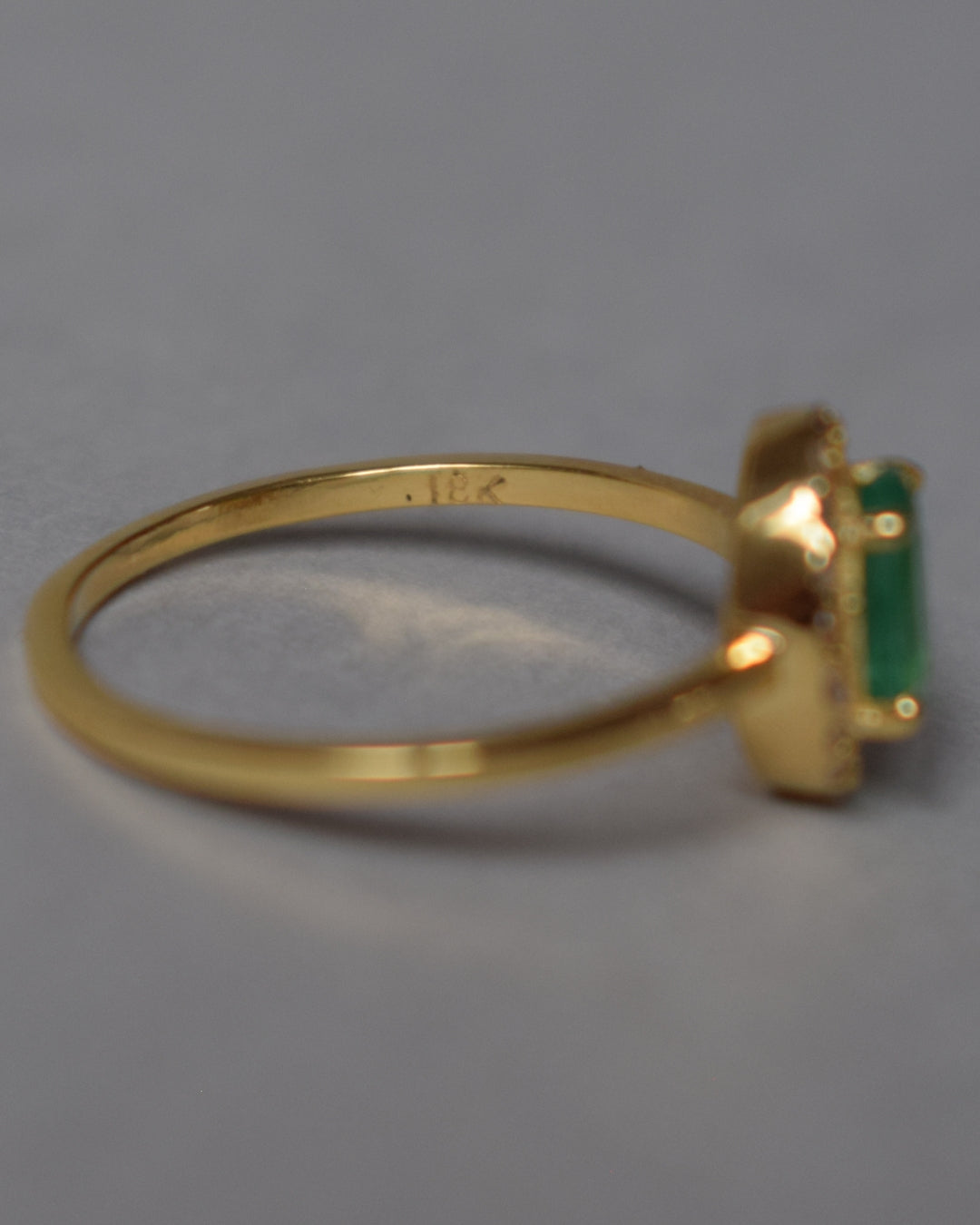 Emerald and Diamond 18ct Gold Ring