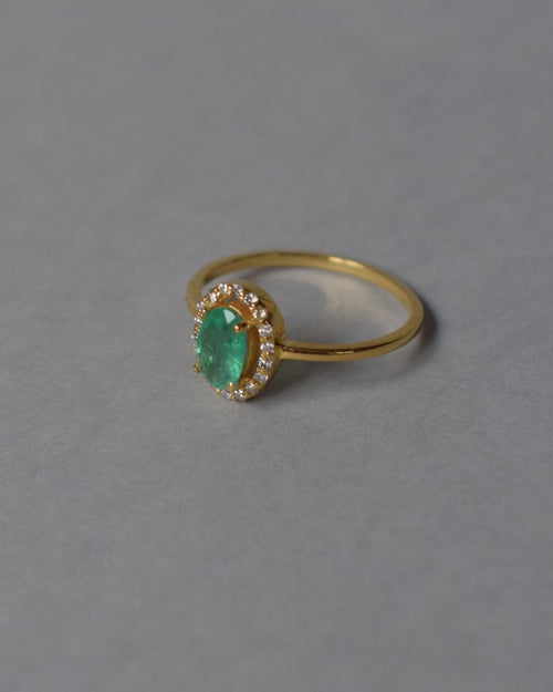 Emerald and Diamond 18ct Gold Ring