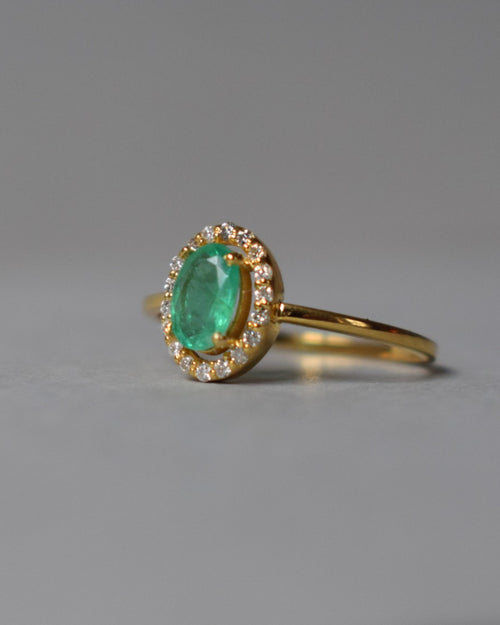 Emerald and Diamond 18ct Gold Ring