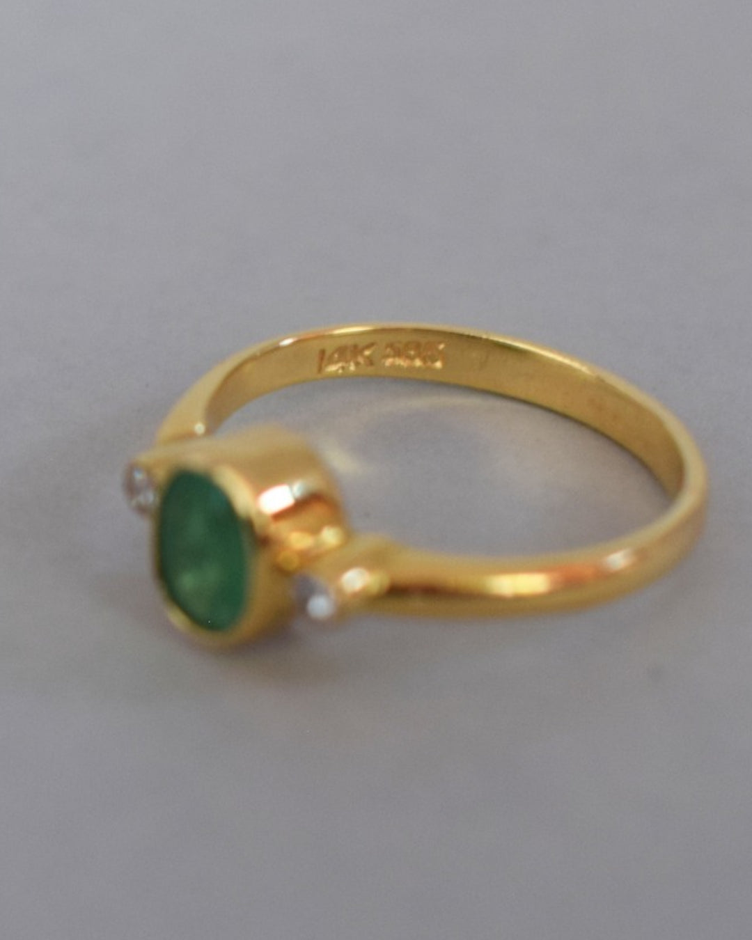 Emerald and Diamond 14ct Gold Ring