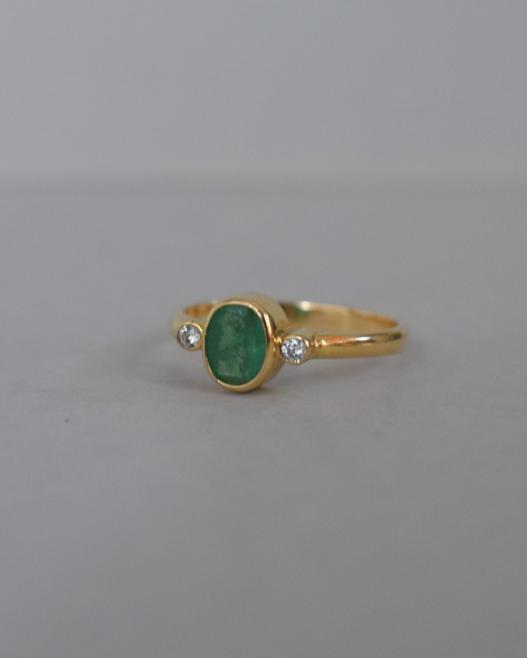 Emerald and Diamond 14ct Gold Ring