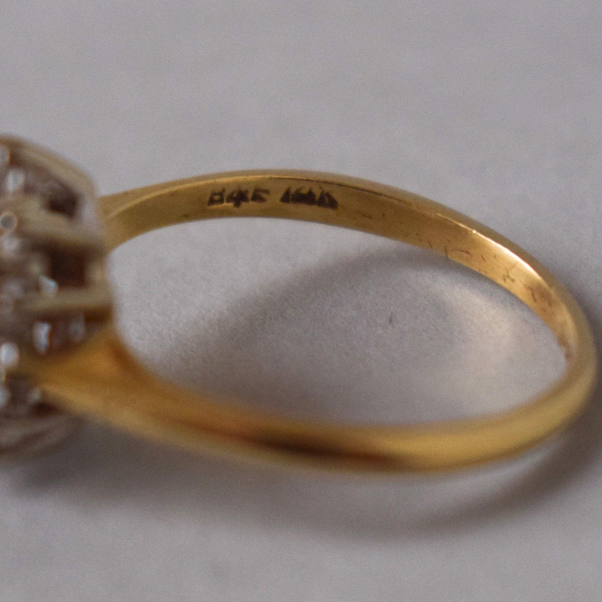 Opal and Diamond Cluster 14ct Gold Ring