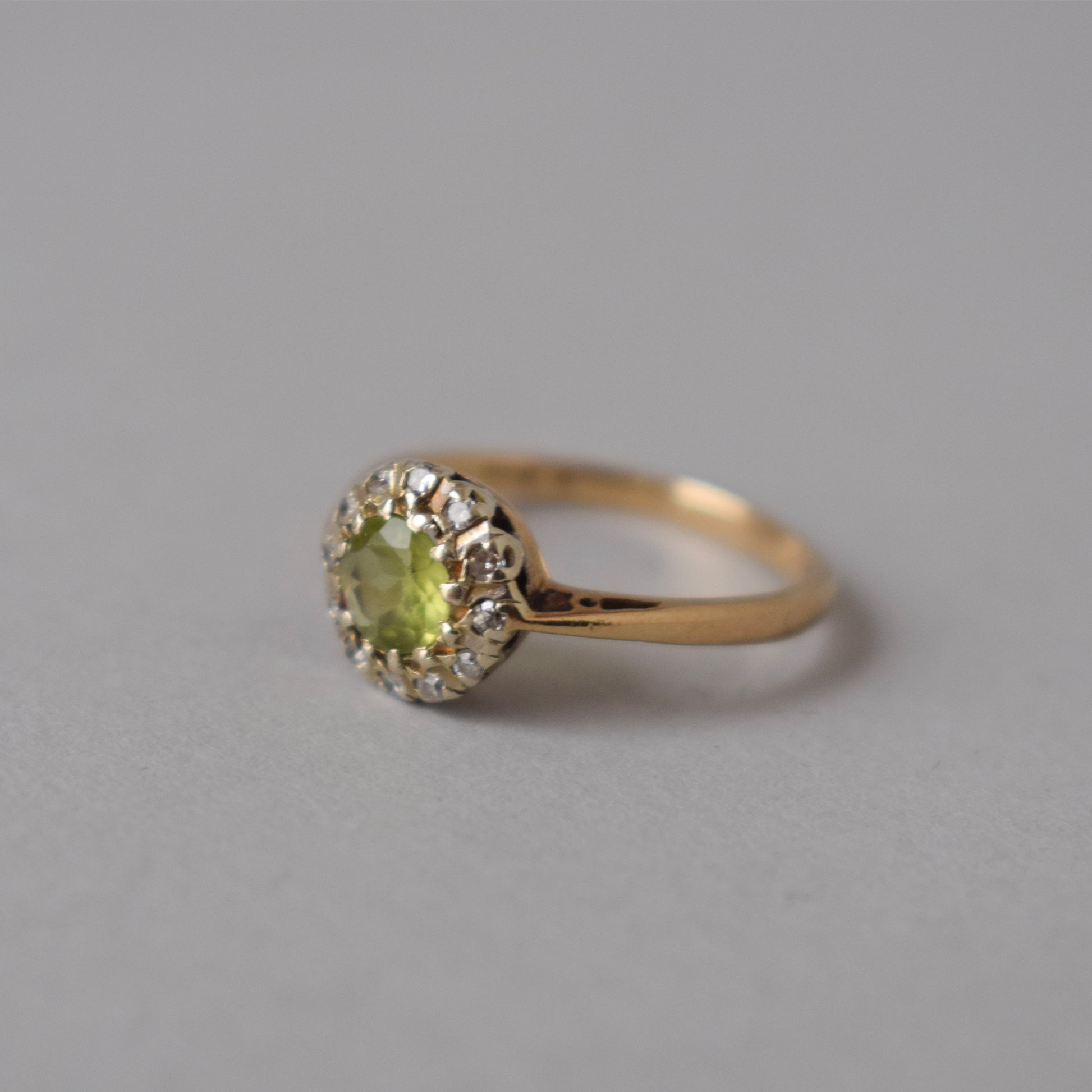 Peridot and Diamond 9ct Gold Ring