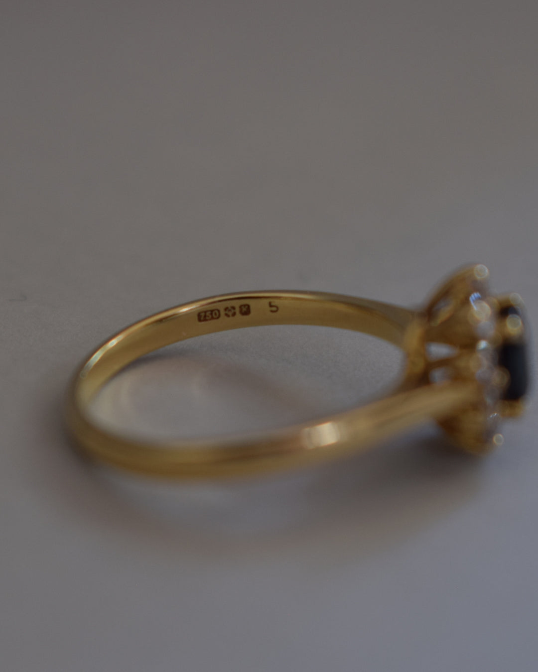 Sapphire and Diamond Cluster 18ct Gold Ring