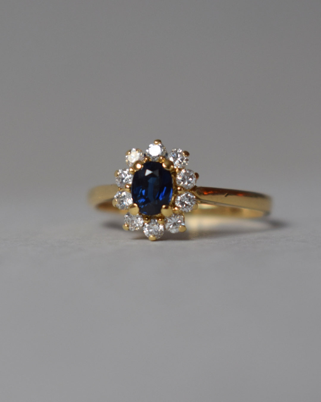 Sapphire and Diamond Cluster 18ct Gold Ring