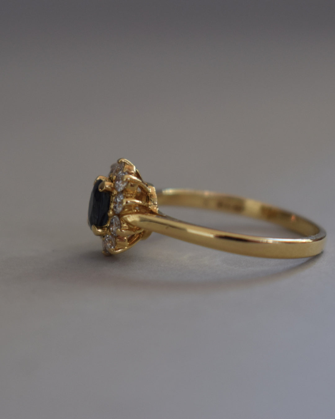 Sapphire and Diamond Cluster 18ct Gold Ring